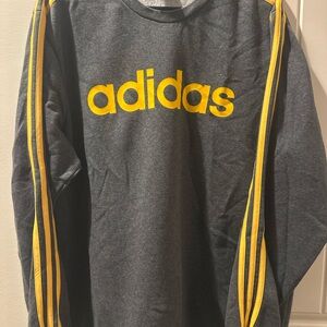 Adidas Charcoal Sweatshirt with Yellow Accents